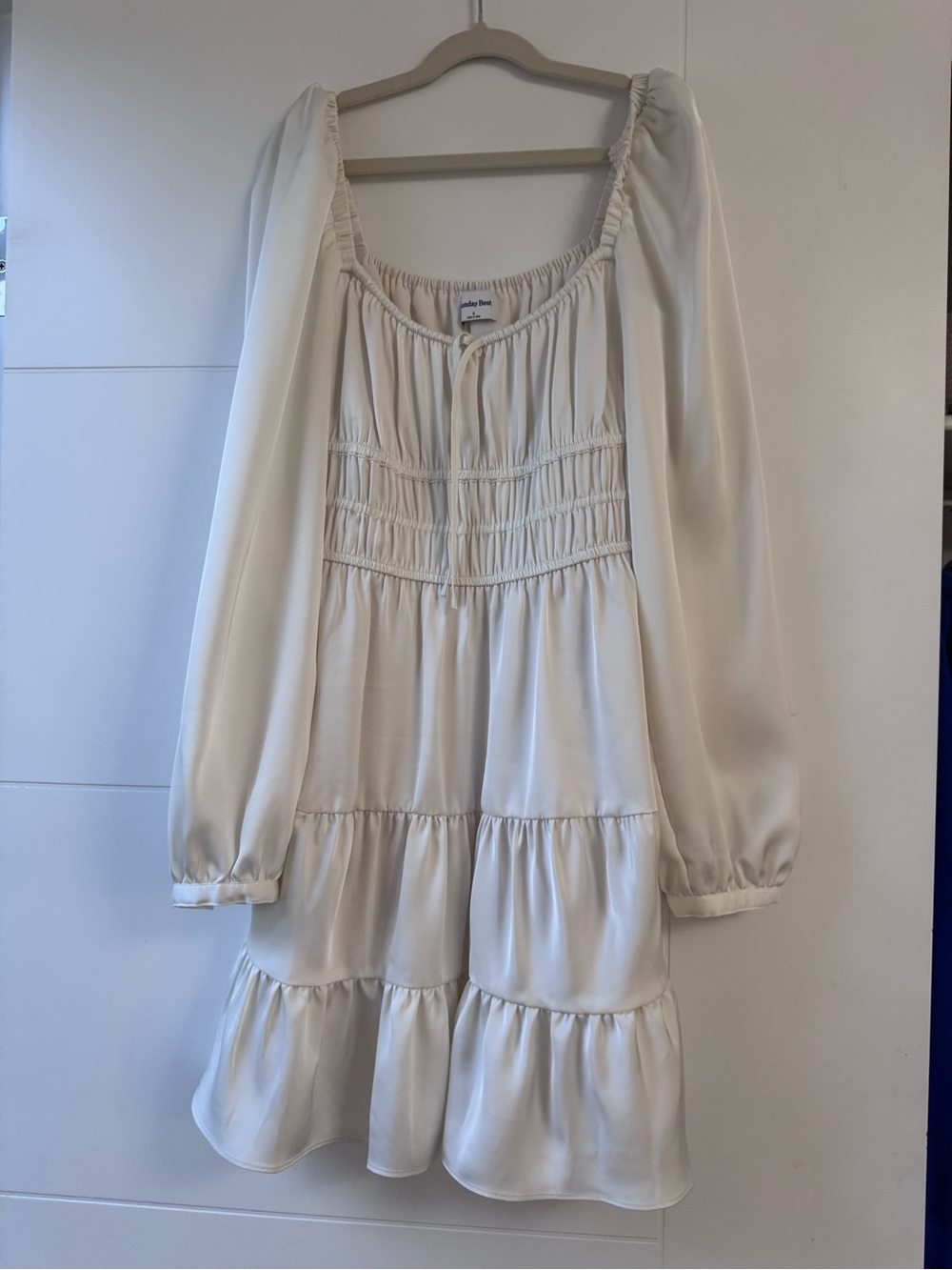 Sunday Best Cream Smocked Mini Dress Size Small